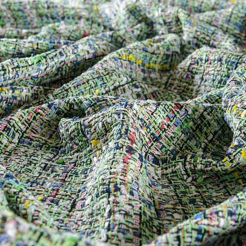 Твид шанель 052-11688 зеленый мультиколор