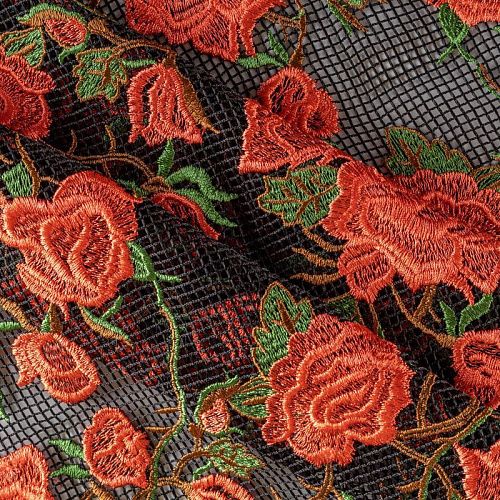 Вышивка на сетке К12-674 черный