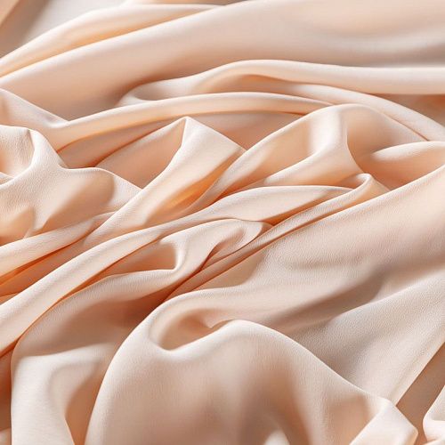 Крепдешин натуральный 028-06509 разбеленный абрикосовый однотонный