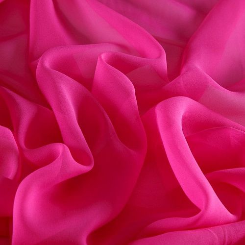 Креп-шифон шелковый 027-17095 розовый однотонный