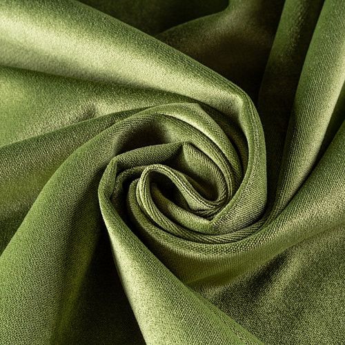 Ткань портьерная бархат 09-02-00278 весенний зеленый однотонный