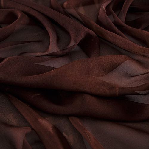 Шифон шелковый 068-16124 шоколадный тай-дай