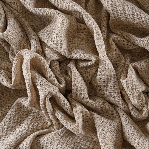 Трикотаж вязаный 056-11823 бежевый однотонный