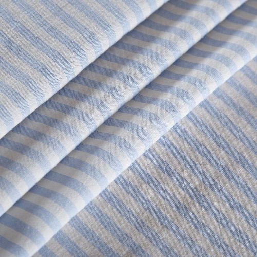 Лен-хлопок 035-16532 бело-голубой