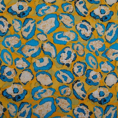 Хлопок стрейч 063-17517 желтый принтованный