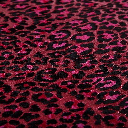 Бархат стрейч с люрексом 002-19096 фуксия/черный