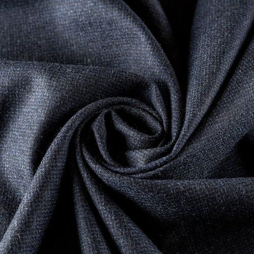 Ткань костюмная К32-085 темно-синий меланж мелкая клетка