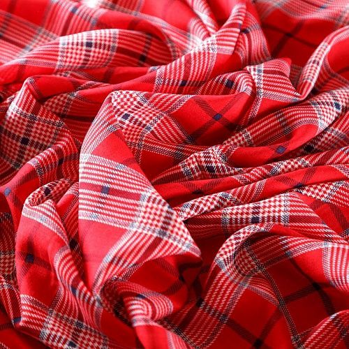 Штапель 069-08321 красный принтованный