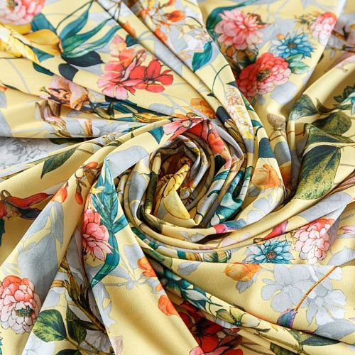 Вискоза "Лоренцо" 036-08181 светло-желтый принтованный