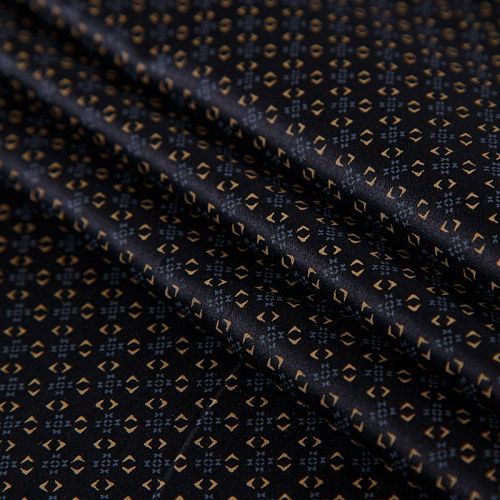 Хлопок рубашечный 063-13957 черный принтованный