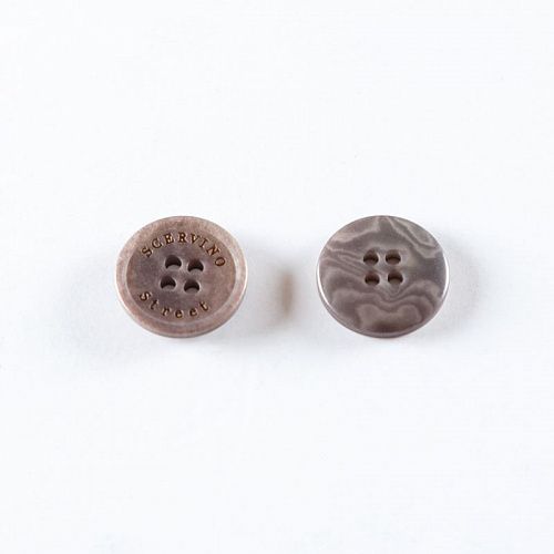 Пуговица с проколами 15 мм пластик 496804 темно-коричневый 