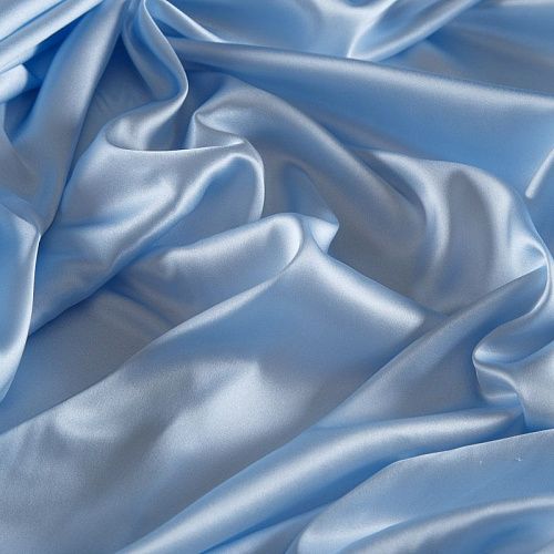 Шелк натуральный стрейч 064-16749 нежно-голубой однотонный