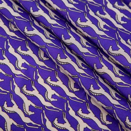 Вискоза 009-20094 фиолетово-синий принтованный