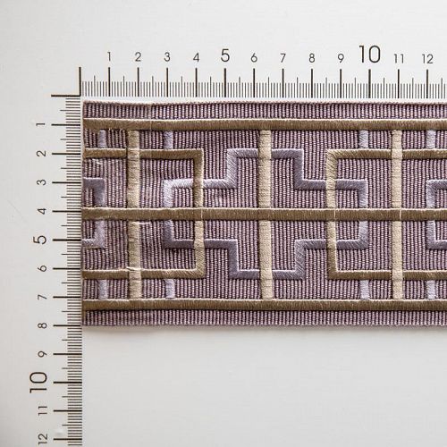 Бордюр жаккардовый 7 см 0000-357-104-005 лавандовый с серым