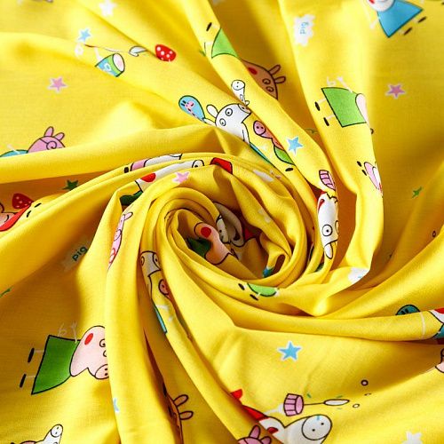 Штапель 069-08269 желтый принтованный