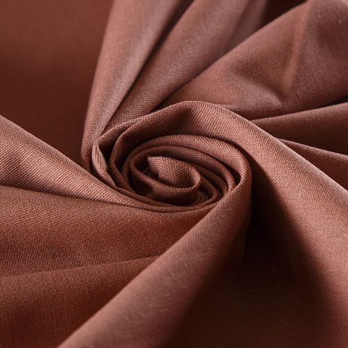 Лен-вискоза 035-13101 медно-терракотовый однотонный