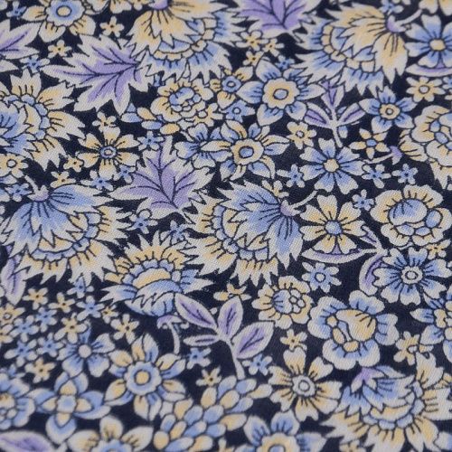 Батист 003-12147 темно-синий принтованный