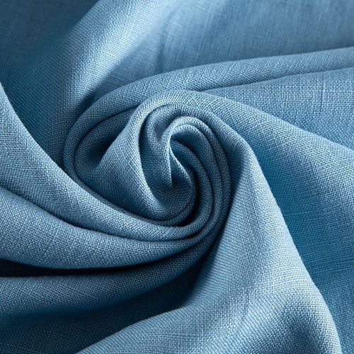 Лен натуральный 035-20028 пыльно-голубой однотонный