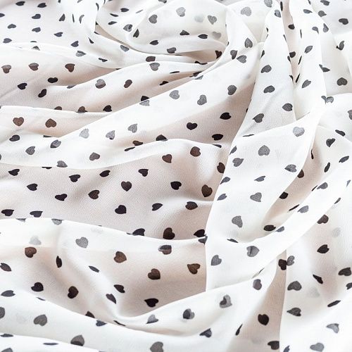 Креп-шифон 027-01434 белый принтованный