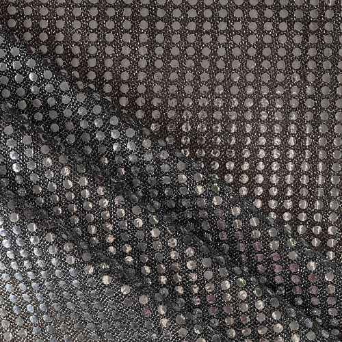 Пайетки на трикотаже К33-1018 col.14 черный с серебром