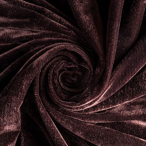 Бархат стрейч К33-776 шоколадный однотонный