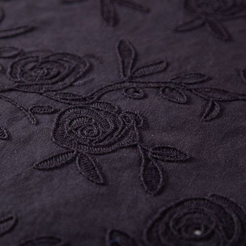 Хлопок с вышивкой 067-20042 черный