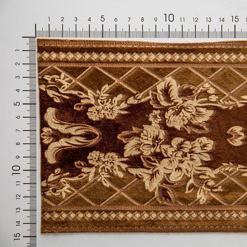 Бордюр велюровый 15 см 0000-357-104-022 коричневый с цветами