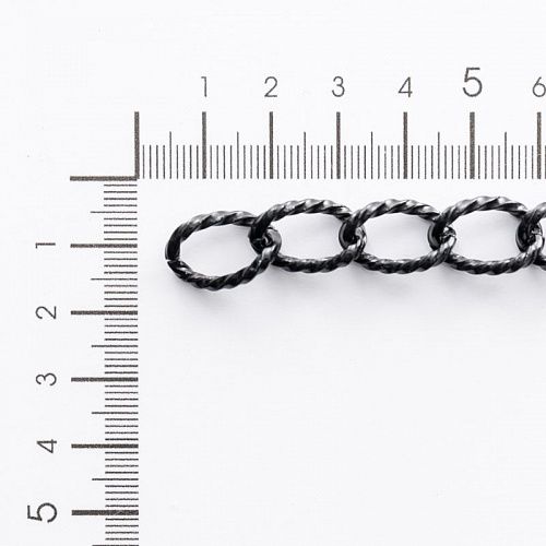 Цепь декоративная 15 мм рифленая металл 142-15-черный