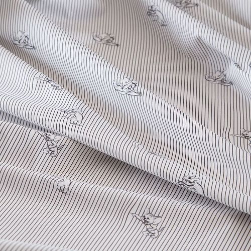 Поплин стрейч 063-19626 белый принтованный