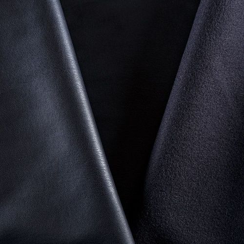 Экокожа на флисе 070-06559 черный однотонный