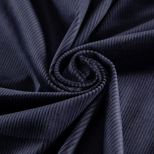 Вельвет стрейч 008-20771 чернильный однотонный