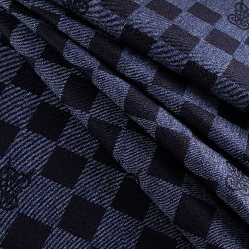 Джинс стрейч 015-20390 синий принтованный