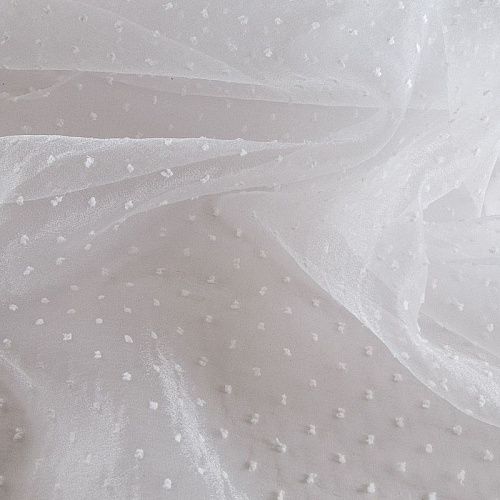 Органза с флоком 039-17654 теплый белый