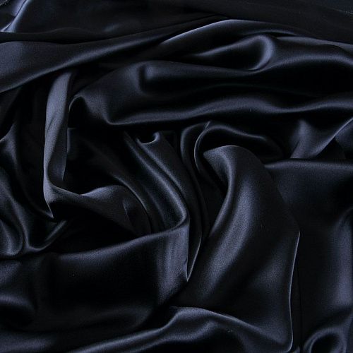 Шелк натуральный стрейч 064-11951 черный однотонный
