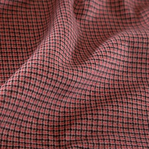 Ткань пальтовая двухсторонняя 040-16738 розовый/клетка