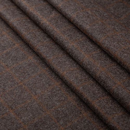 Шерсть костюмная 025-19971 коричневый клетка