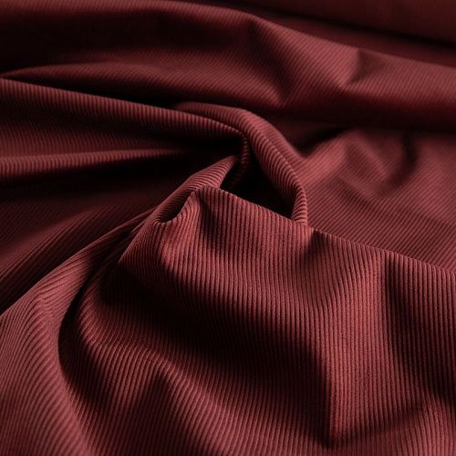 Вельвет стрейч 008-20781 вишневый однотонный