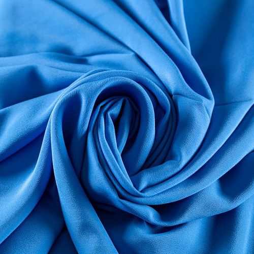 Крепдешин натуральный 028-09438 небесно-голубой однотонный