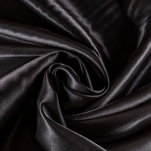 Креп-сатин К33-907 черный однотонный