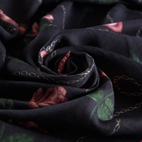 Вискоза 009-12198 черный принтованный