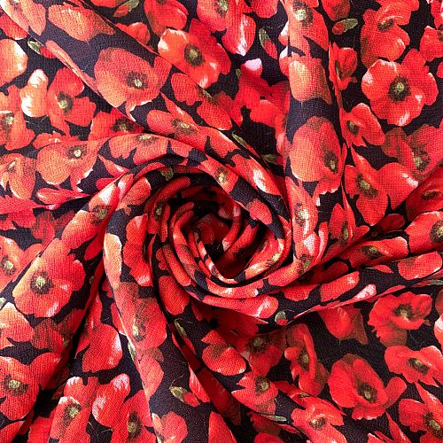 Шелк-шерсть натуральный К36-056 черный принтованный