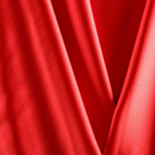 Сатин стрейч 001-07045 ярко-красный однотонный