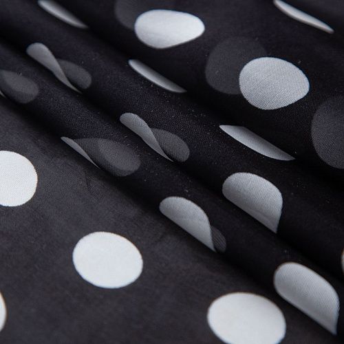 Шифон шелковый 068-20079 черный принтованный