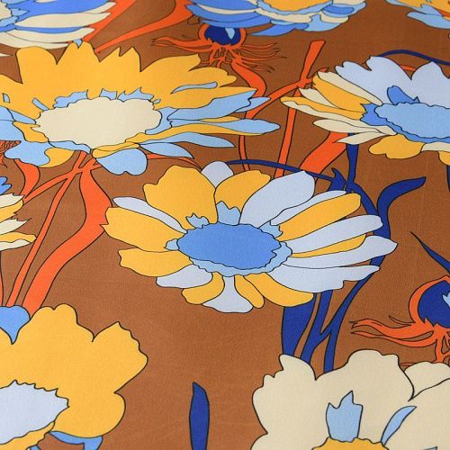 Ткань плащевая 042-11733 корица принтованный