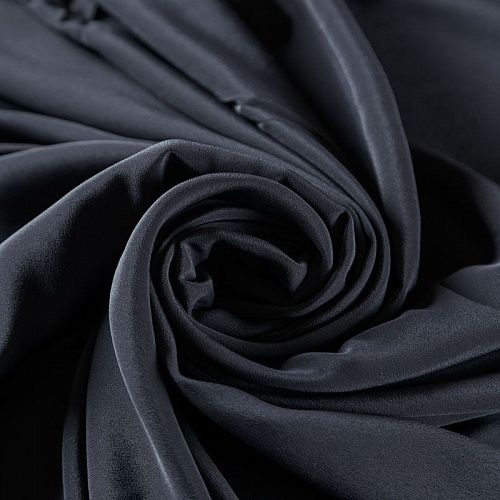 Крепдешин натуральный 028-06506 черный однотонный