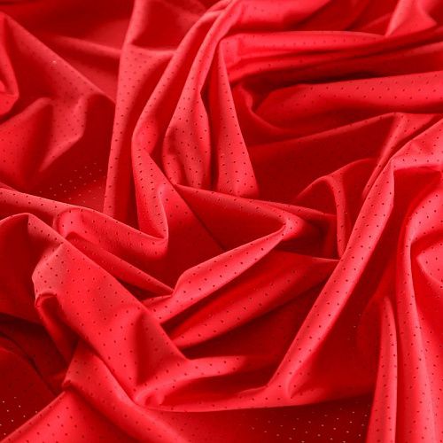 Лайкра с перфорацией 005-06293 красный однотонный