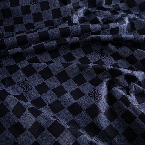 Джинс стрейч 015-20390 синий принтованный