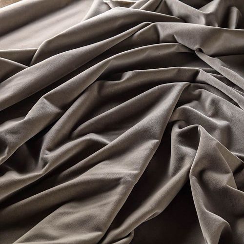 Бархат К32-468 бежево-серый однотонный