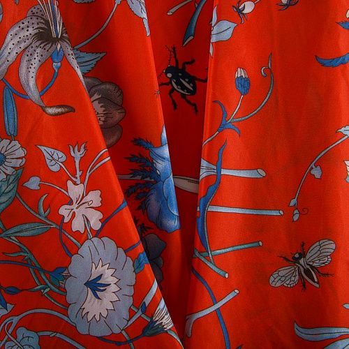 Ткань плащевая Gucci 042-19107 красный принтованный