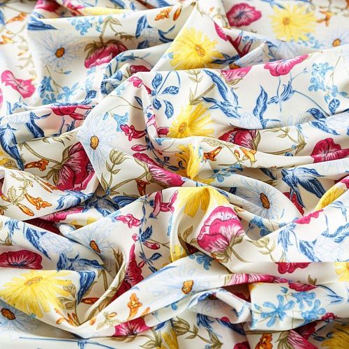 Вискоза "Лоренцо" 036-08180 молочный принтованный